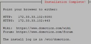 Установка Domoticz на Ubuntu 20.04 Server успешно завершена