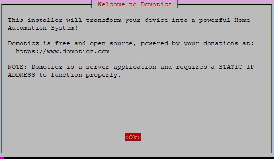 Запускаю скрипт установки Domoticz.